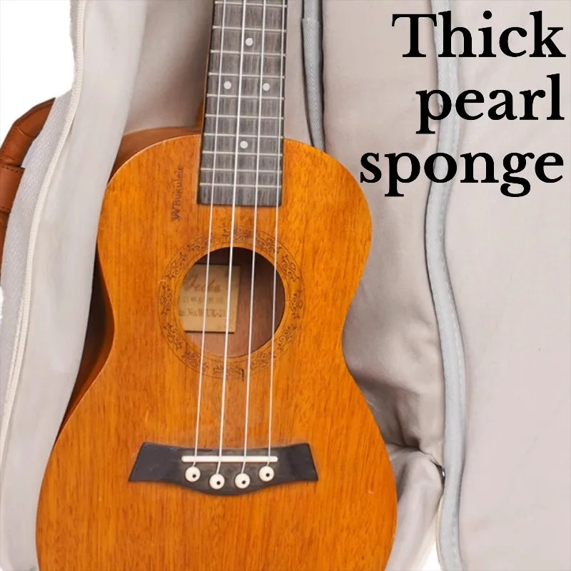 24 Inch Ukulele Bag Thicken Shockproof Waterproof Scratch-proof Shoulders Portable Lace Ukulele Bag Musical Instrument Accessory