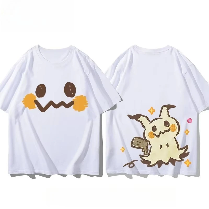 Graphic T-shirt Cute Creature Print Short Sleeve Unisex Cotton Loose Casual Streetwear For Anime Fans Men Women Daily Outfit