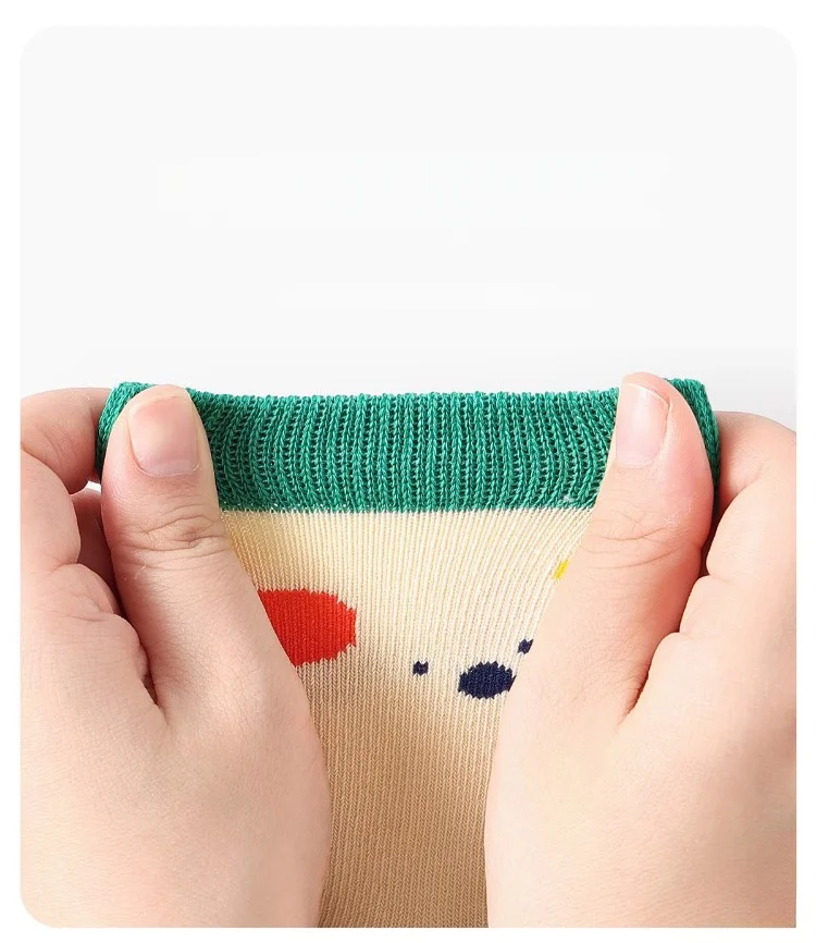 5 Paar Kinder-Crew-Socken in Kontrastfarben, 2-12 Jahre, Baumwollsocken für Jungen, weich, atmungsaktiv, Kinder-Mittellangsocken – Detail 9
