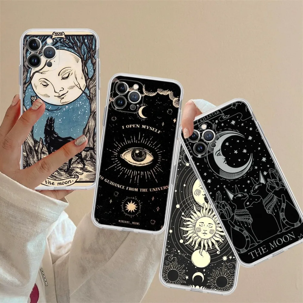 

Witches Moon Tarot Mystery Totem Phone Case For IPhone 14 13 12 Mini 11 Pro XS Max X XR SE 6 7 8 Plus Soft Silicone Cover