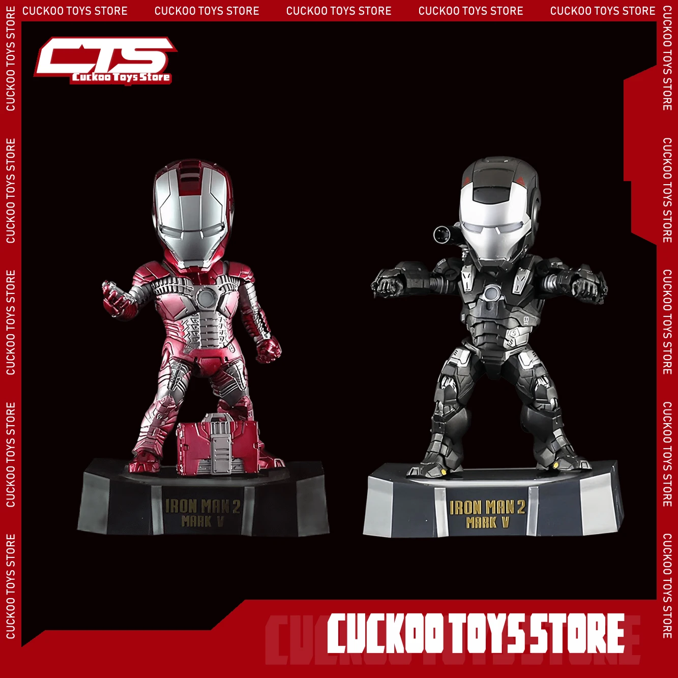 

Iron Man Figure War Machine Figurine Q Version Superhero Figures With Light Pvc Model Collection Desk Decoration Toys Boys Gifts