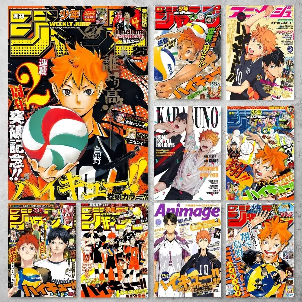 Póster de Anime Haikyuu HD, Decoración para el Hogar, Adhesivo de Pared Impermeable, Decoración Estética para Sala de Estar, Bar