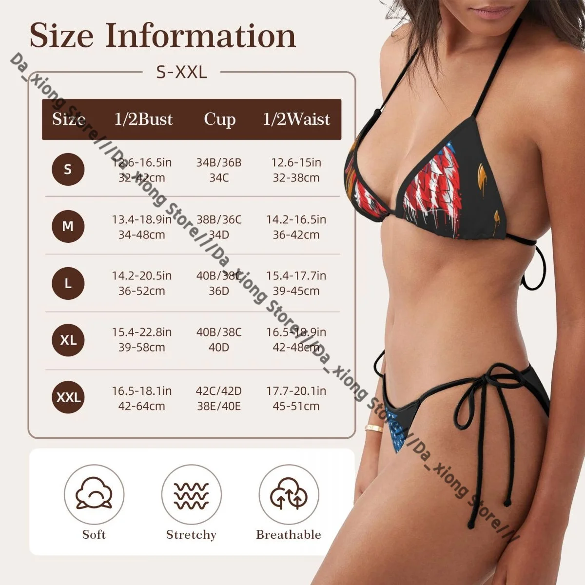 Costumi da bagno Eagle USA Flag Costumi da bagno bikini sexy da donna Costumi da bagno Micro infradito Costumi da bagno bordati