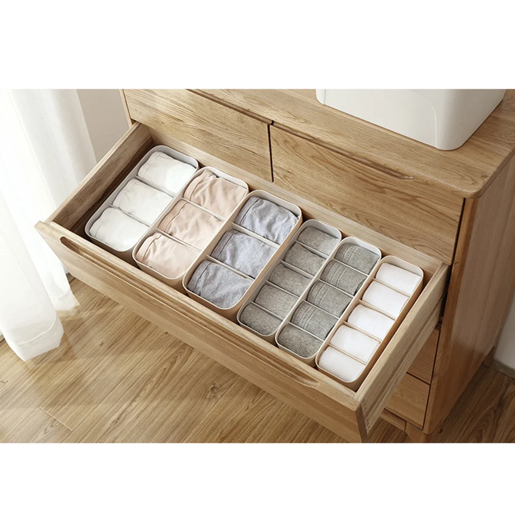 

4Pcs Underwear Storage Box PP 3 Compartments Organizer for Socks Panties Drawer Closet Finishing Case Panties Organizer