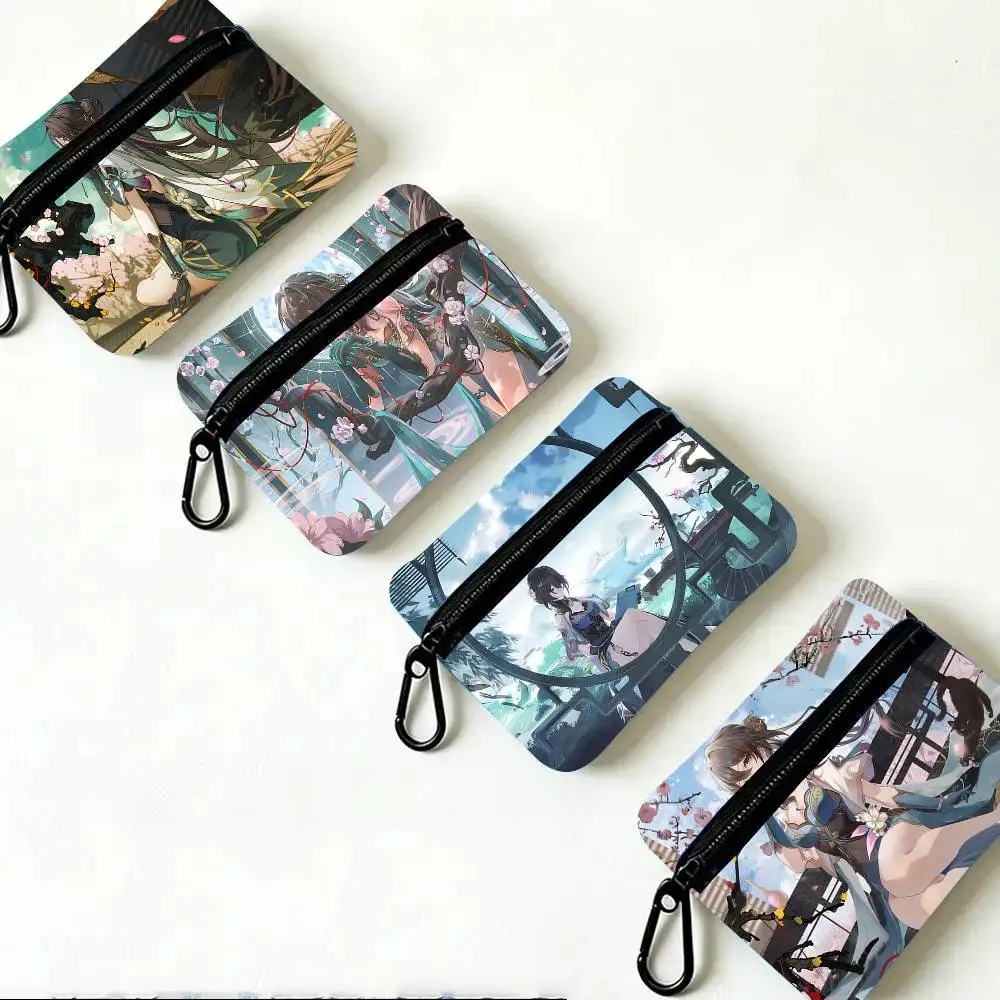 Ruan Mei Anime Game Honkai Star Rail Oxford Fabric Wallet With Zipper, Hanging Multifunctional Bag For Credit Cards, Keys, Coins