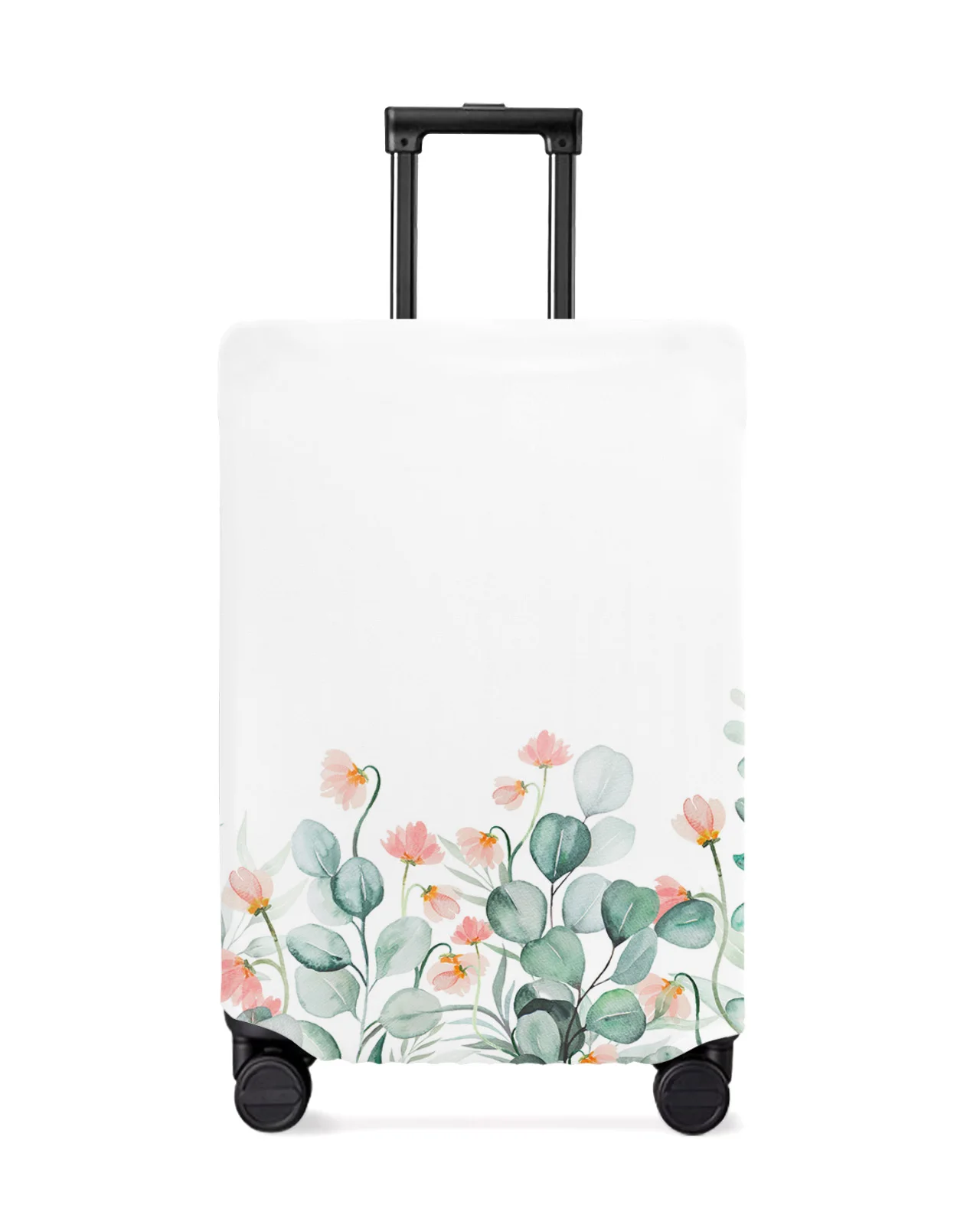 

Idyllic Flower Eucalyptus Leaves Luggage Cover Stretch Suitcase Protector Baggage Dust Cover for 18-32 Inch Travel Suitcase Case