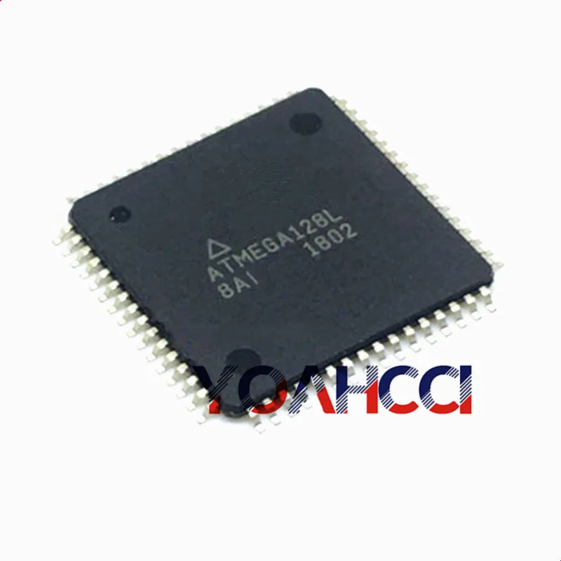 ATMEGA128L-8AI (2-10 ชิ้น) จัดส่งฟรี QFP-64 MCU 8Bit ATMEGA128L AVR RISC 128KB แฟลช,ชิป IC เดิม,ในสต็อก