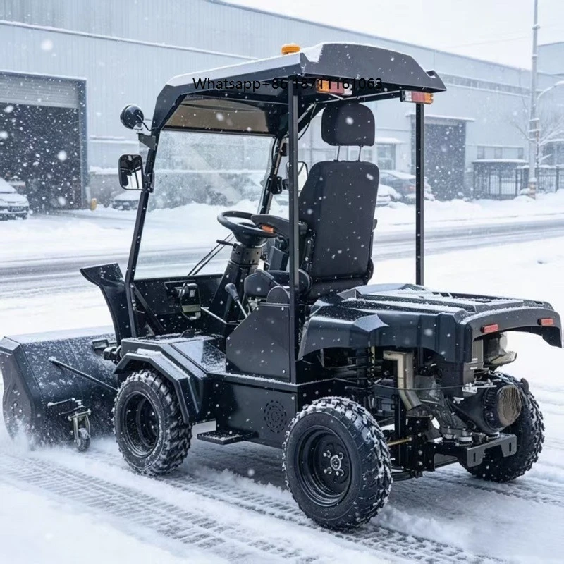 High-efficiency riding industrial snow remover with snow removal and salt sprinkling function, suitable for campus snow