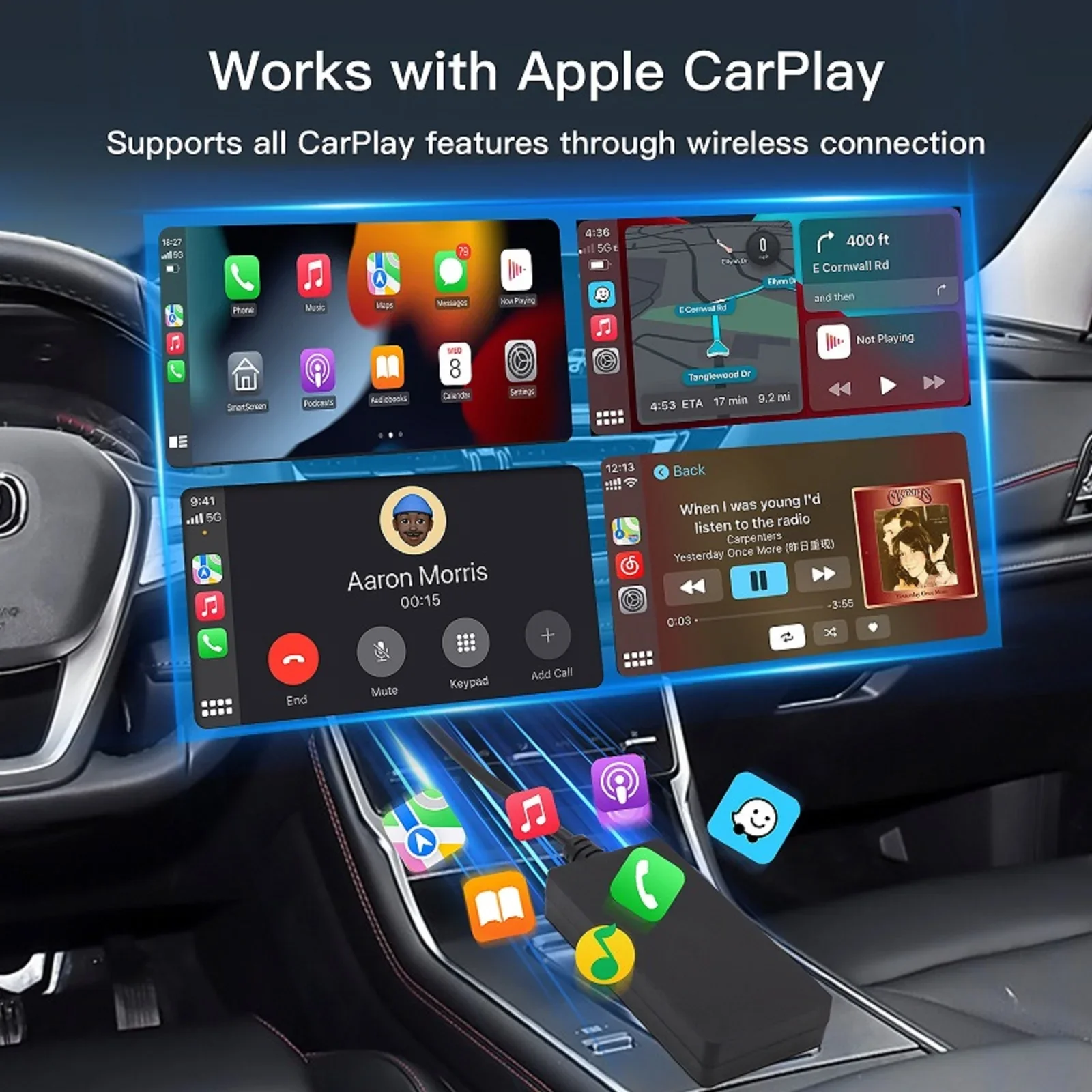 Wired Carbitlink Smartlink Phonelink to Wireless CarPlay Android Auto For BAIC SAIC Maxus Wuling Brilliance Yutong Hanteng Sihao