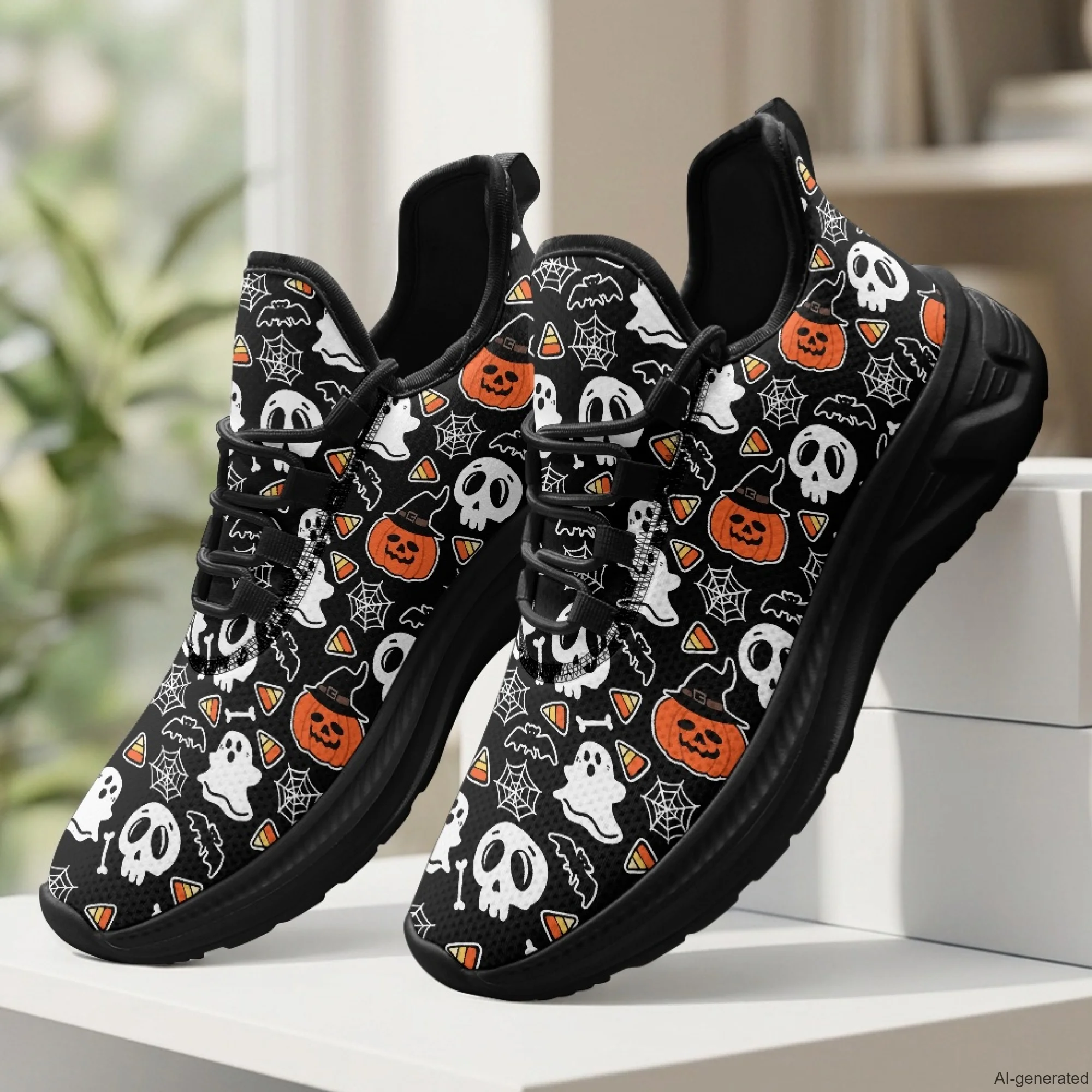 XIXIRIMIDO Womens Walking Shoes Halloween Ghost Football Sneakers Mens Gym Sports Casual Fashion Shoes Trainers Shoes 35-48