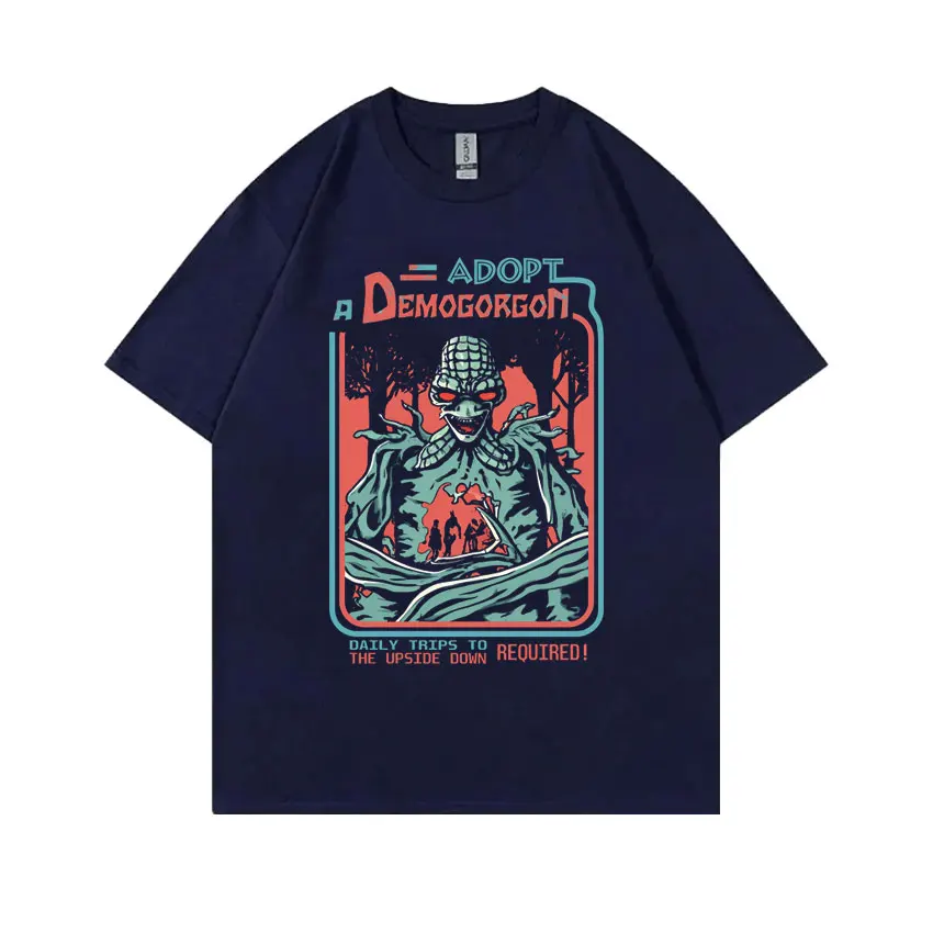 Vintage The Demogorgon Cannibal Flower Monster Graphic T-shirt Eddie Munson T-shirts Men Women Gothic Rock Oversized T Shirts