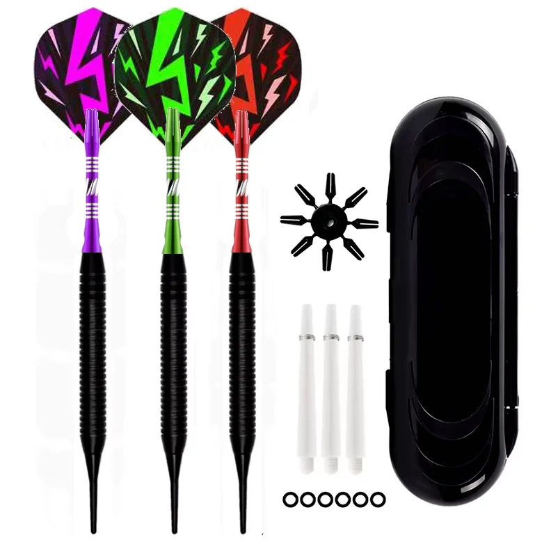 

20g Soft Tipped Darts Professional Indoor Plastic Tip Darts Set for Electronic Dartboard Games Plastic Storage Box