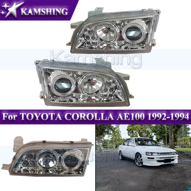 Kamshing a pair Front Bumper Headlight For TOYOTA COROLLA AE100 1992-1994 Modified Front Headlamp Head Lamp Head Light