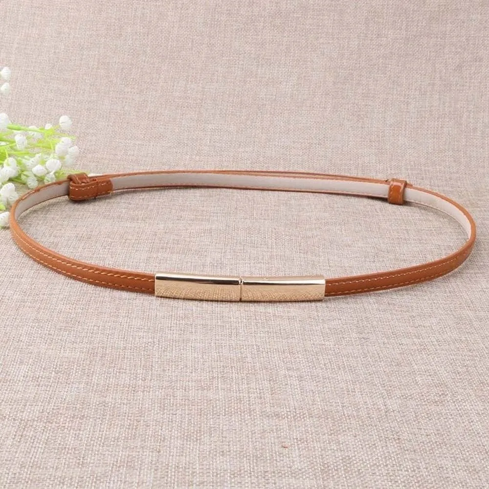 

Adjustable Patent Leather Belt Solid Color Versatile Thin Buckle Belt Durable Clothes Accessories Women Waistband Waist Seal