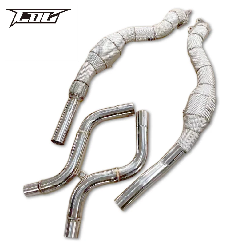 Exhaust Downpipe For Dodge Challenger SRT Hellcat 6.2L 2015-2023 Stainless Steel High flow catted downpipe with catalyst