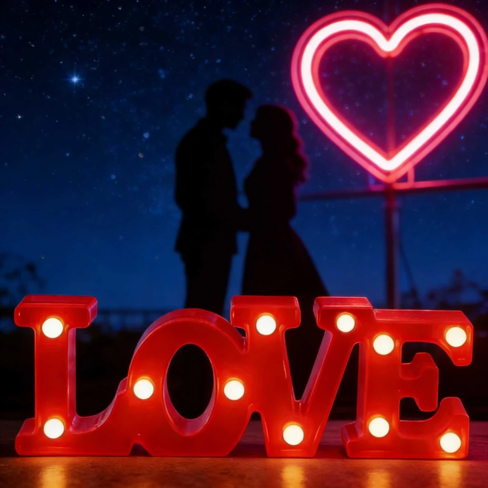 

Романтическая светодиодная лампа для создания атмосферы, светящаяся ночная подсветка для Дня святого Валентина, свадьбы, дня рождения, бара, магазина, уличного декора