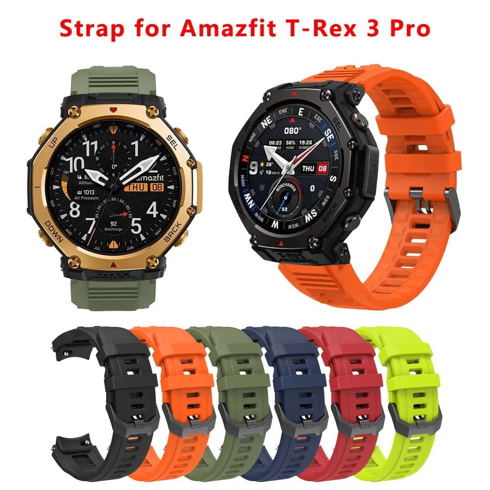 Pulseira de silicone oficial para amazfit T-REX 3 pro pulseira de relógio inteligente pulseira esportiva para T-Rex3 pro acessório