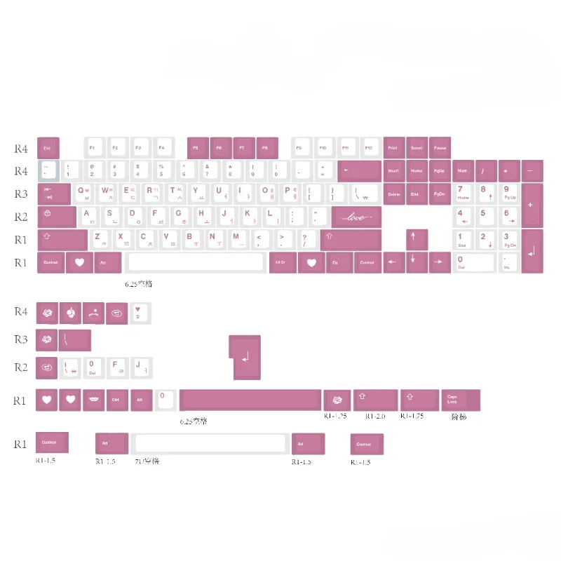 GMK CYL 사랑스러운 키캡, PBT 맞춤형 맞춤형 키보드 캡, 체리 프로필 키캡, 기계식 키보드 선물, 127/133/142 키