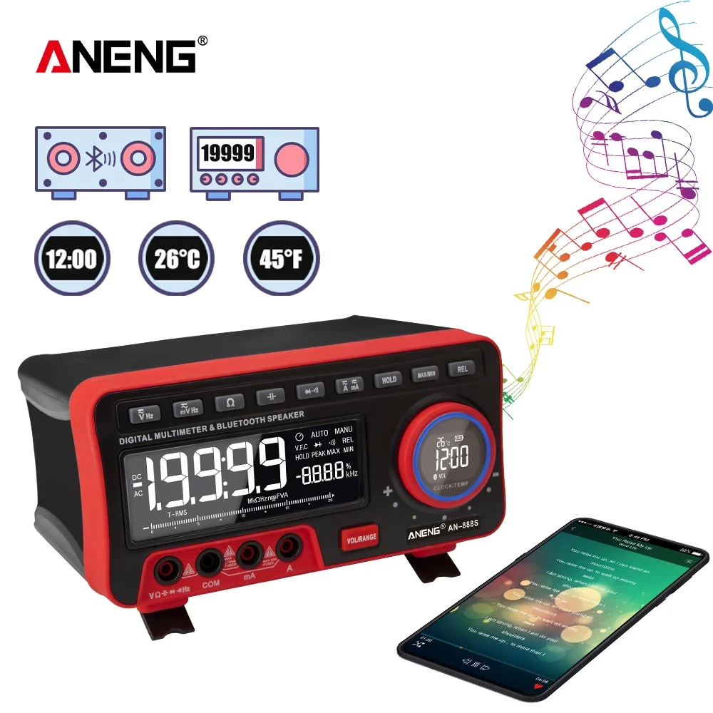 ANENG AN888S Profesional Digital Bench Multimeter 19999 Counts Transistor Tester Auto Range Voltmeter Multifunction Calibrator