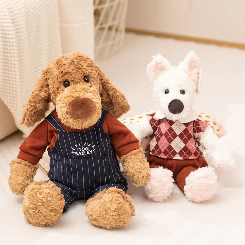 かわいい 32-52 センチメートル茶色の犬着せ替えぬいぐるみ超柔らかい枕クリエイティブ漫画枕家の装飾クリスマス誕生日ギフト