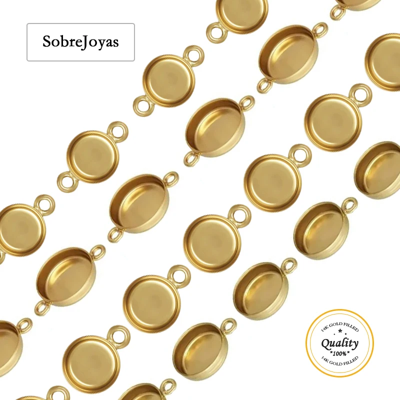 

14 К позолоченный ободок, чашка, соединительный шарм, 4/5/6 мм для изготовления ювелирных изделий, браслет и ожерелье, подвески