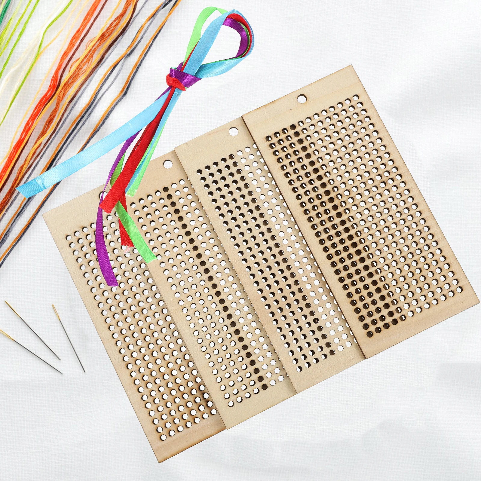 

4 Wood Wooden Bookmark Kit Hollow Diy Book Marks Out DIY H made Embroidery Bookmarks Portable Crafts Student Painting