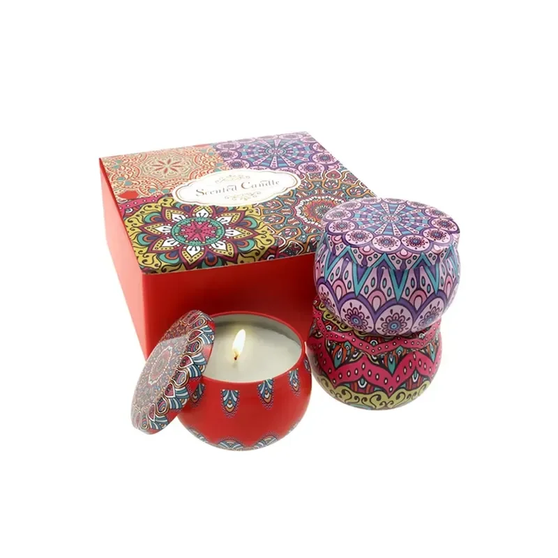 Recyclable Tinplate Candle Box Metal Craft Gift Container Decorative Storage Can for DIY Projects and Home Decoration