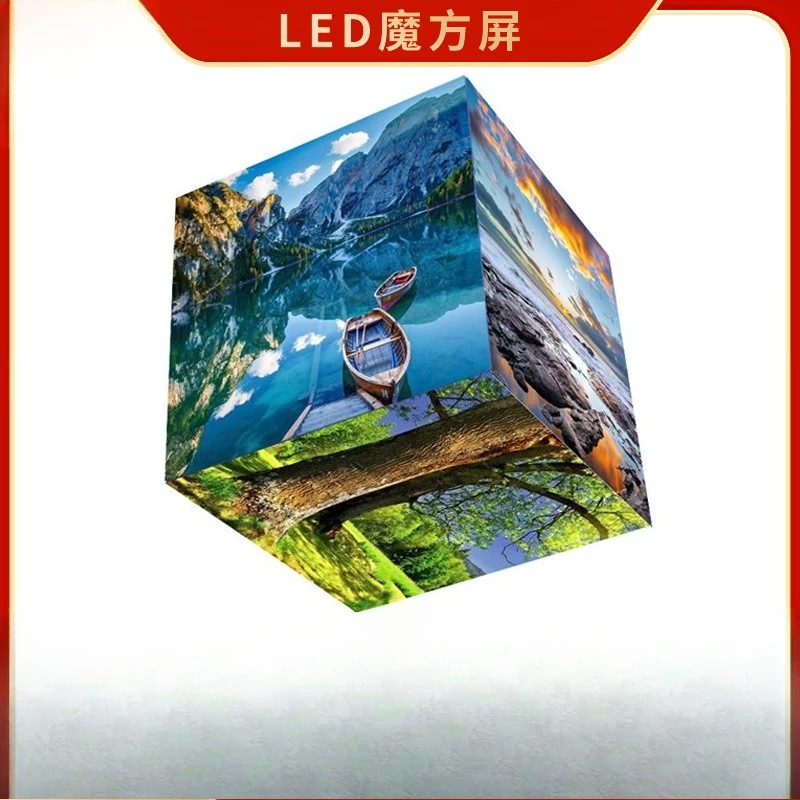 

LED Rubik's Cube screen Full-color curved screen Seamless splicing Large Special-shaped Exhibition hall LED