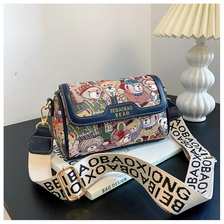 New Trendy Unique Design Cartoon Bear Single Shoulder Bag Chic Crossbody Bag Original Women's Shoulder Bag Purses and Handbags