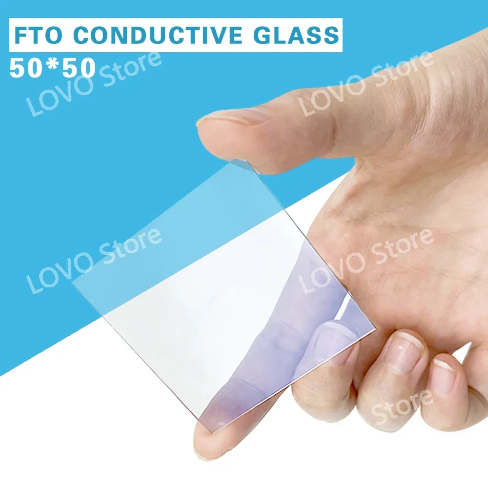 50x50x2.2mm, 10 ohm/sq, Lab Transparent Conductive Glass Fluorine Doped Tin Oxide (FTO) Coated Glass