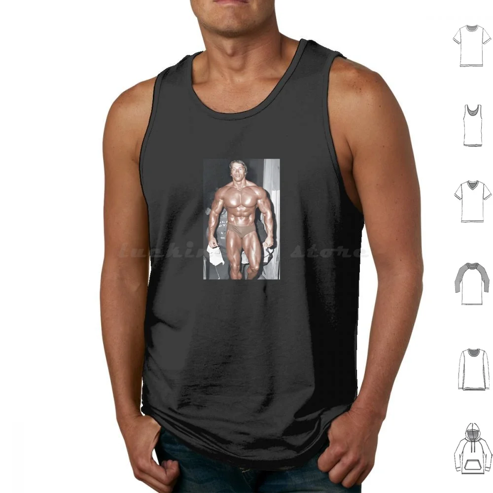 Arnold Schwarzenegger Camisetas sin mangas de algodón estampado Arnold Schwarzenegger Arnold culturismo Olympia Bodybuilder Terminator