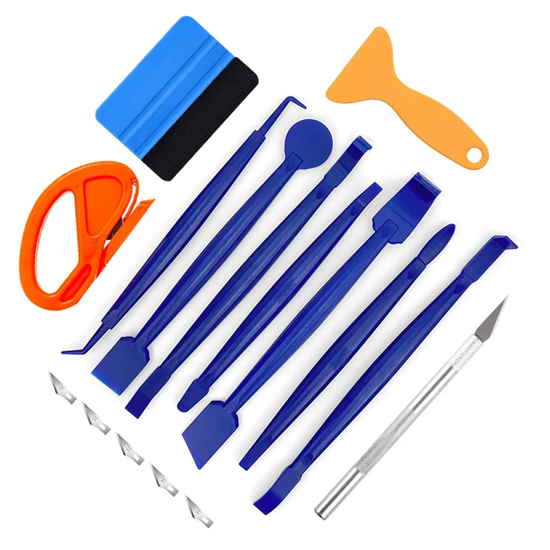 11Pcs/8Pcs Car Wrapping Vinyl Tool Kit Window Film Tint Tools Car Wrap Sticks Edge Trimming Squeegee Tinting Felt Edge Squeegee