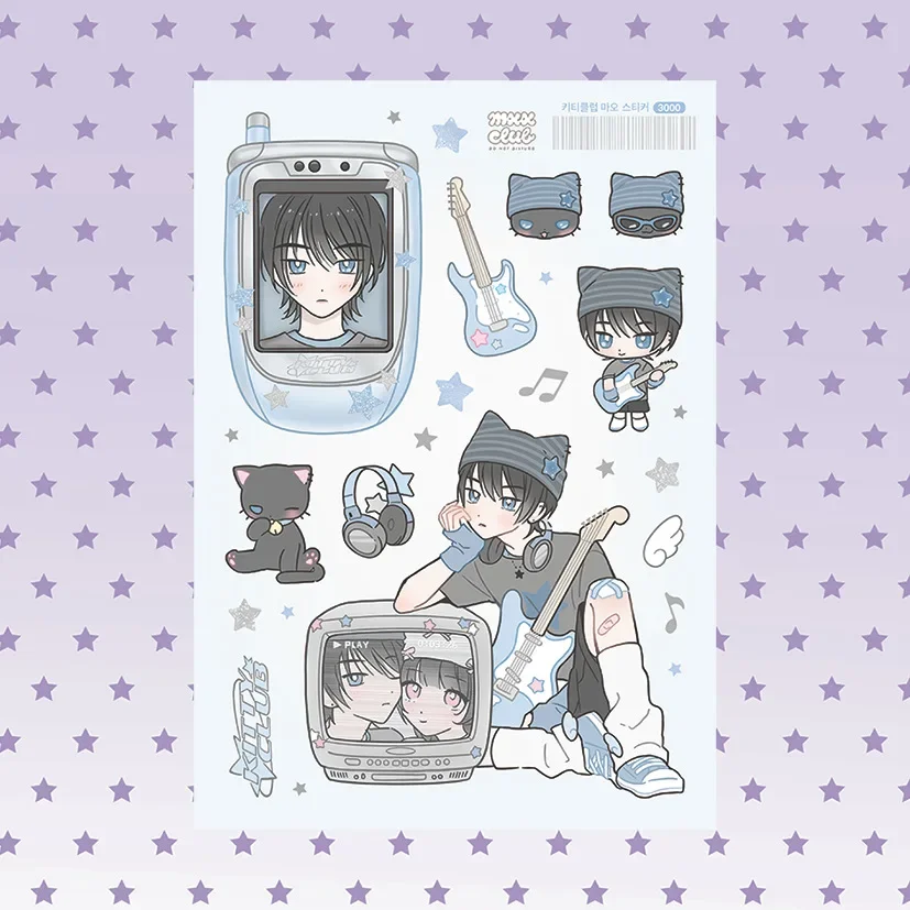 Sweet Cool Girl Stickers Cute Girl Character Guka Hand Account Diy Decoration