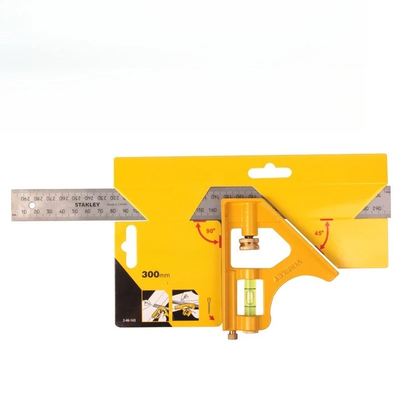 

Metric movable angle ruler 300mm with water standard foam steel angle ruler with scribe