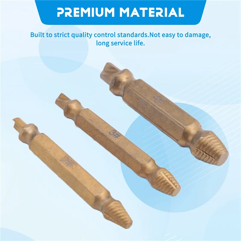 

A43F-6PCS Набор для извлечения поврежденных винтов Набор для извлечения винтов для легко и быстрого удаления, общие размеры сломанного инструмента