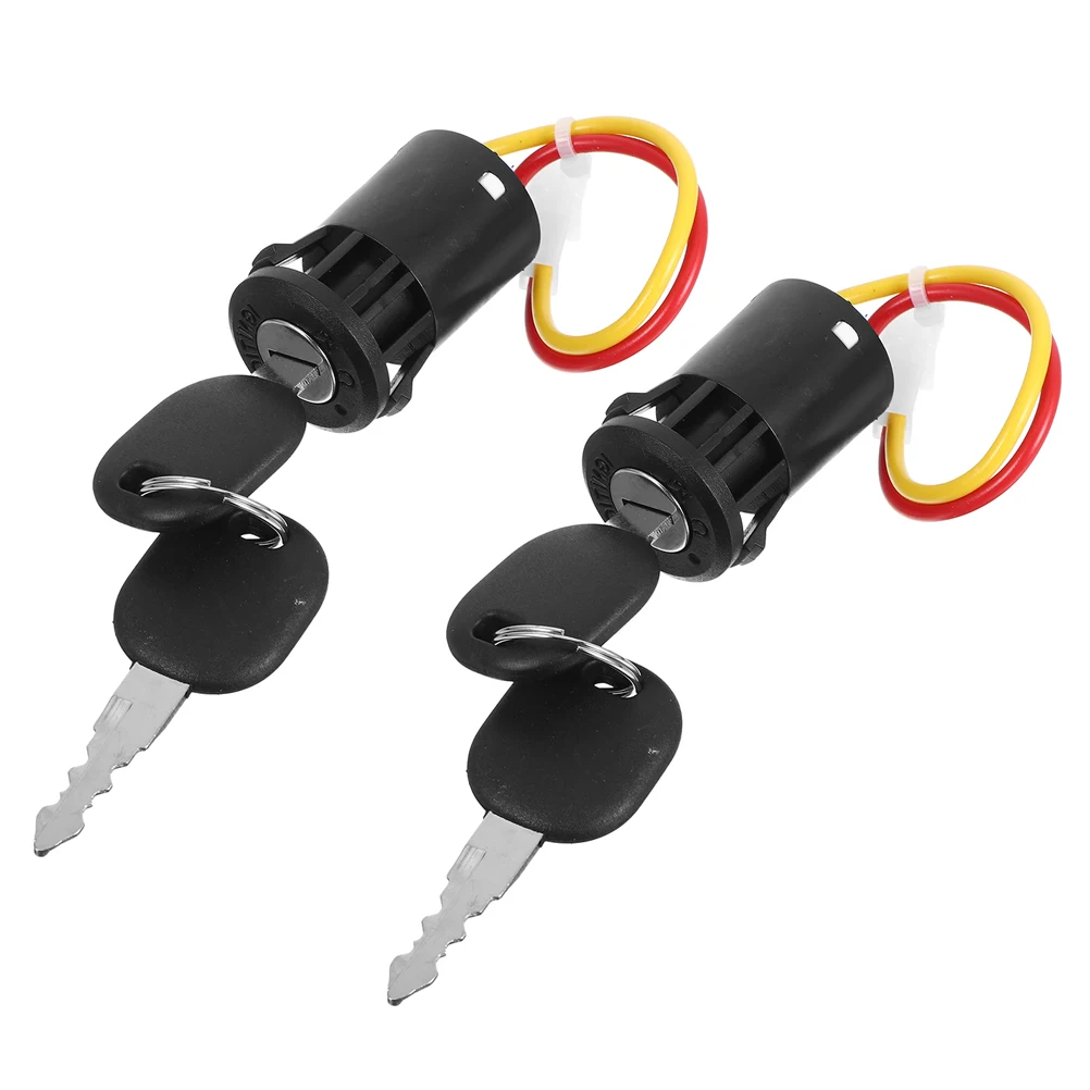 

2pcs Childrens Electric Bike Ignition Switch Durable Plastic Alarm Lock Kids Car Key Start Power Accessories Waterproof