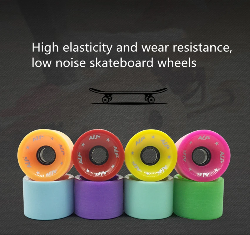 Land Surfboard Wheel Accessory 80A Frosted Skateboard Wheel Multicolor Brush Street Wheel Longboard Pulley Double Rocker Wheels