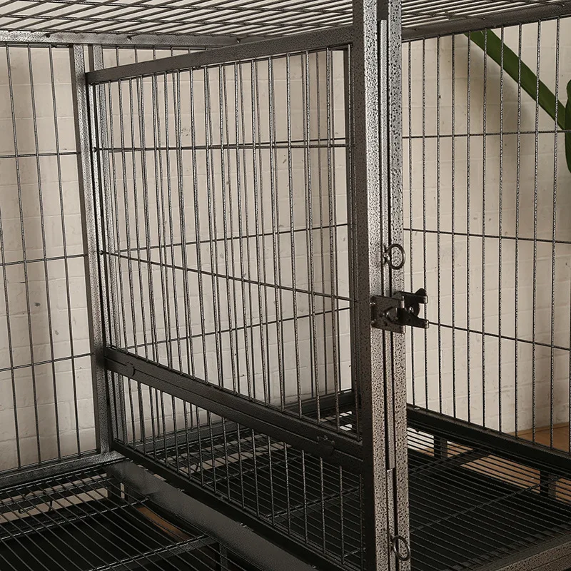 L New dog cage bold square tube mother cage black paint dog cage