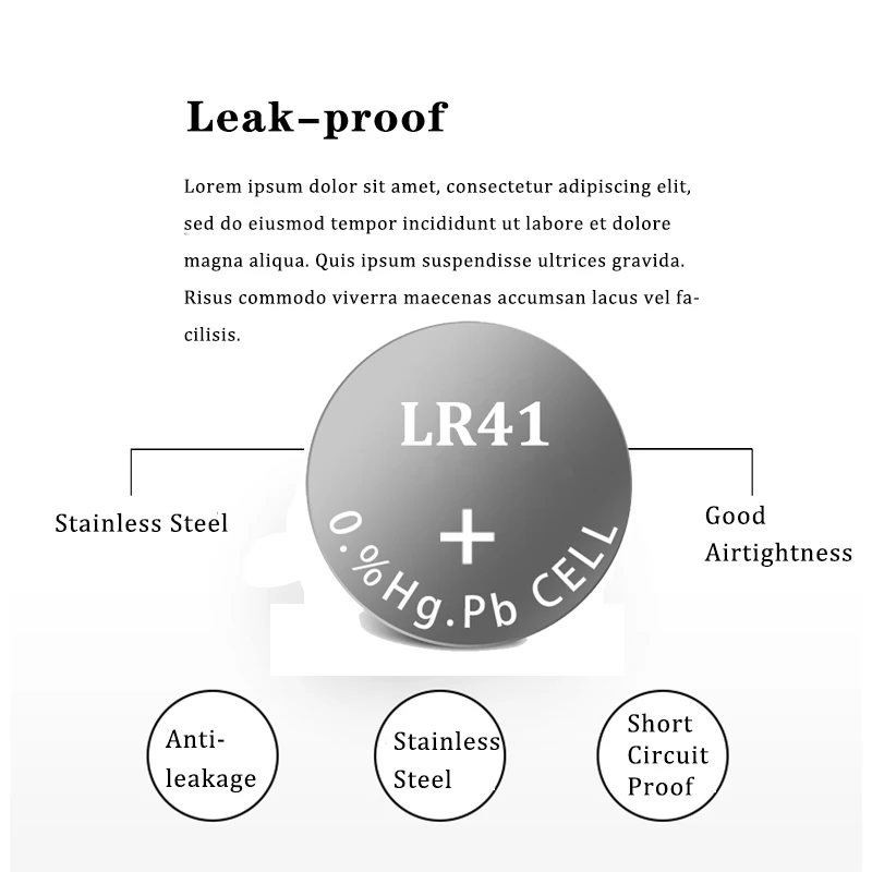 10PC/20PC lr41 Battery Sr920sw battery AG3 G3 L736 192 392A Zn/MnO2 1.5V SR41 1.5v Watch Batteries Thermometer Batteria 0%Hg