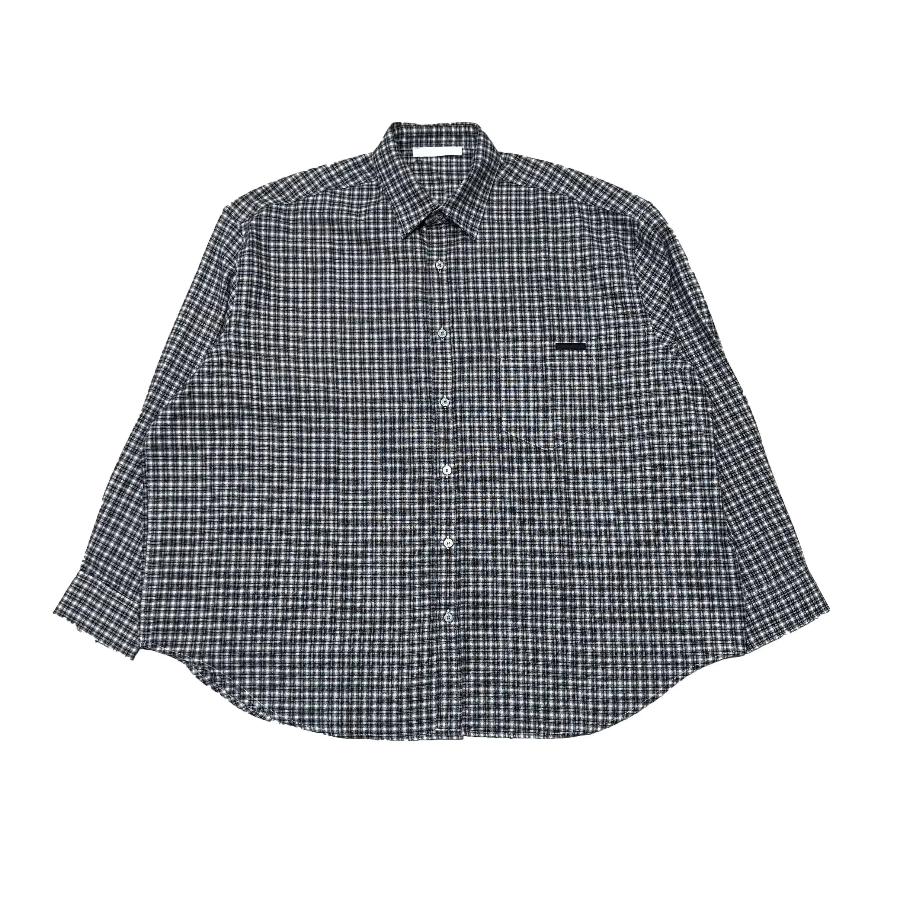 AC Classic Loose Flannel Plaid Long Sleeve Shirt Jacket