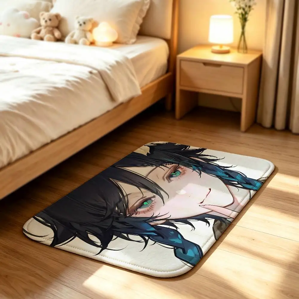 Cute G-Genshin-I V-Venti W-Wendy Short Plush Anti-Slip Rug Soft Machine Washable Floor Mat Home Decor