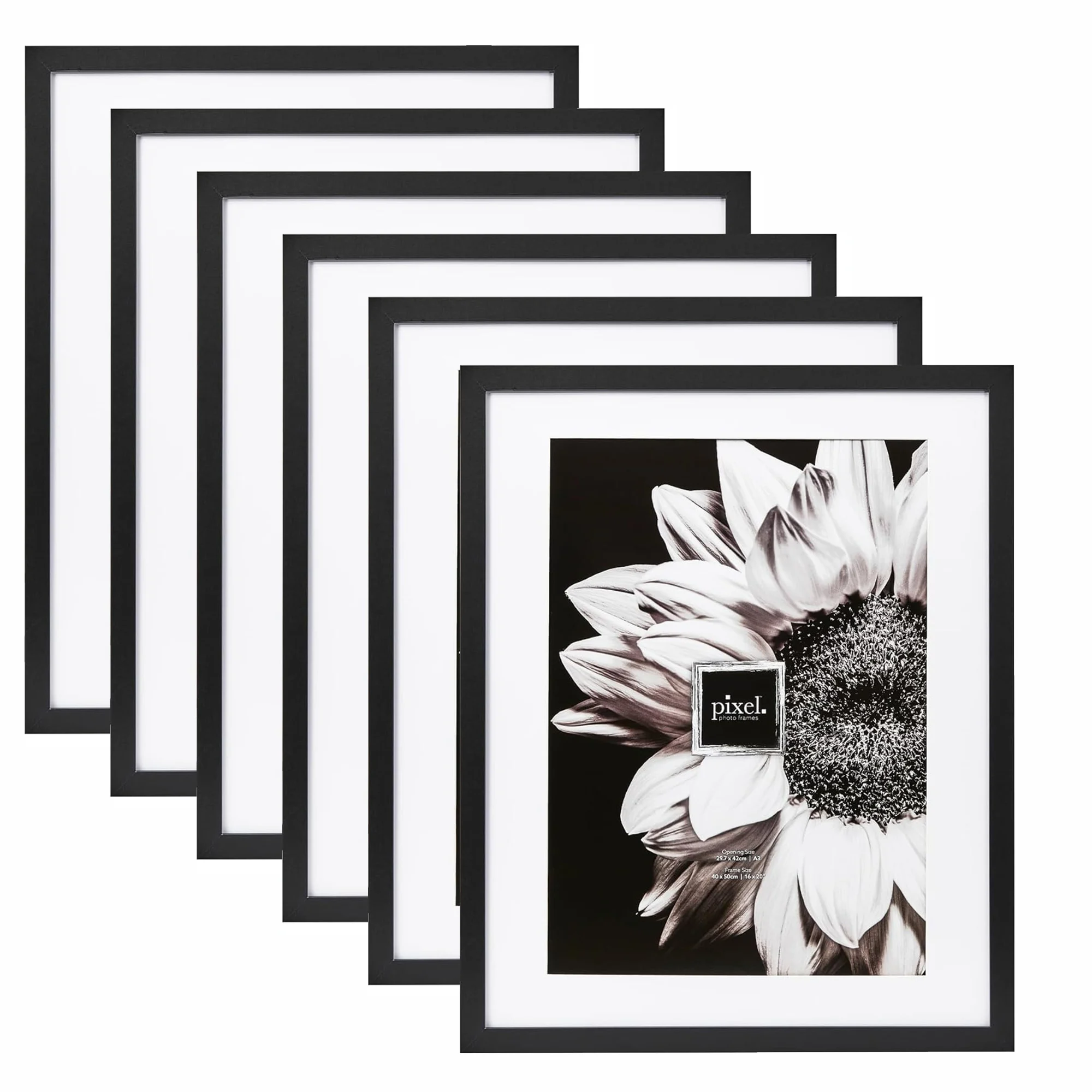 

Set Of 6 A3 Photo Frame Black, Photo Frames for Wall Decoration, Clear Acrylic Picture Frame, Solid Wood Gallery Wall Frame
