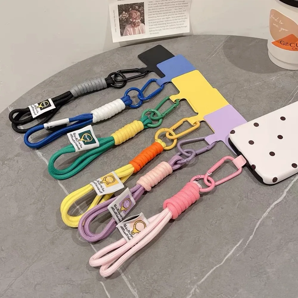 색상 조합 짧은 휴대폰 랜야드, 휴대 가능, 릴리스 방지 로프, 걸이식 손목 펜던트 클립, 걸이식 장식