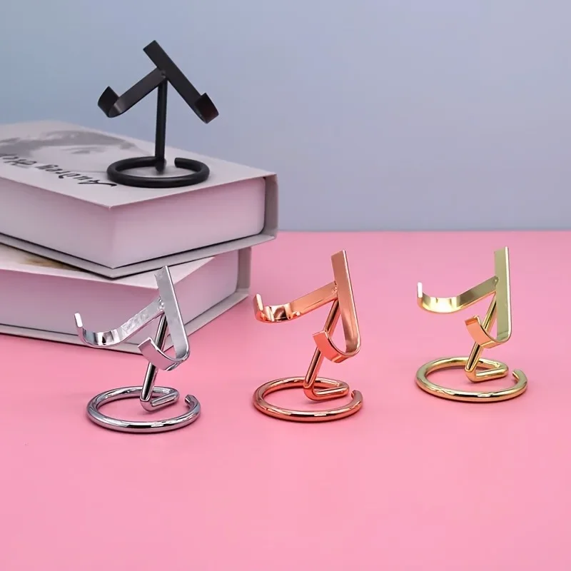 4Pcs Heart-Shaped Iron Display Stands Crystal Gemstone Holders Romance Themed Crafts Slabs Display Holder Collections Home Decor
