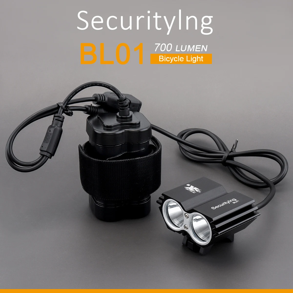 SecurityIng BL01 700 Lumen Bike Headlight for Night riding / Outdoor / Camping with 4 Modes, 8.4V 4800mAh Battery Pack