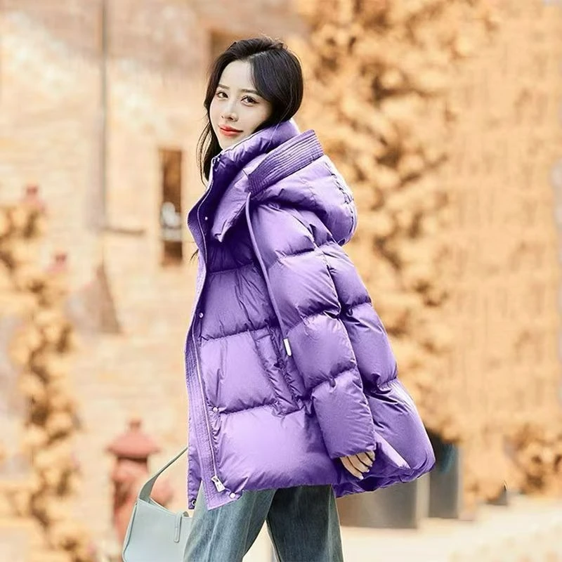 À la mode haut de gamme Rose doudoune grande taille vêtements pour femmes 2026 hiver ample épais vêtements d'extérieur à capuche