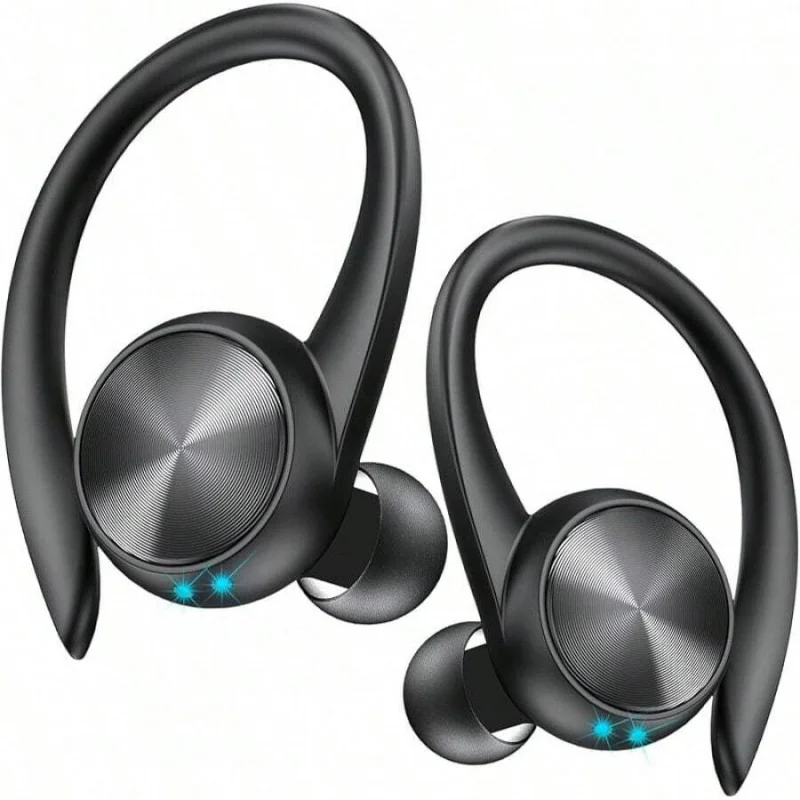 

60H Воспроизведение Наушники Наушники Зарядный чехол Цифровой дисплей Беспроводные Bluetooth-вкладыши с ушными крючками для Spo