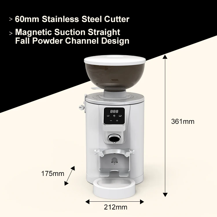 

Commercial Smart Electric Burr Coffee Grinder Machine Stainless Steel Bean Cup for Car Outdoor Use