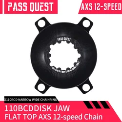 PASS QUEST 110BCD 4-Bolt AERO Chainring for Shimano R2000/R3000/4700/5800/6800/DA9000 AXS 12 Speed Chainring