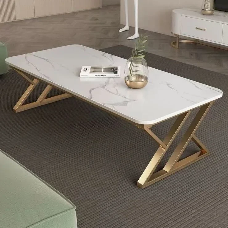 Nordic home living room Internet celebrity coffee table light luxury simple modern small apartment rectangular tea table rock